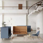 Outline Three Seater Acoustic Privacy Lounge High Back Sofa Booth - Gavisco Office Furniture